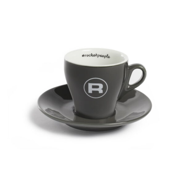 Rocket Espresso Milano - Flat White Tasse Hashtag Grau inkl. Untertasse (6er Set)